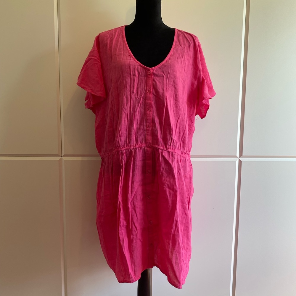 Pink 100% cotton Swim cover up